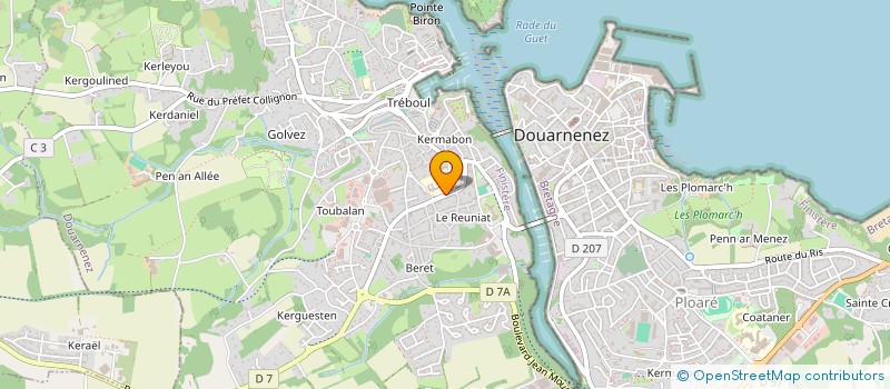 localisation de l'entreprise ASSOCIATION SPORTIVE EDUCATIVE ET CULTURELLE DE L'ECOLE PRIMAIRE JULES VERNE  DOUARNENEZ