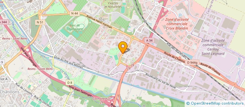 localisation de l'entreprise ASSOCIATION SPORTIVE ESPACE CLUB  REIMS