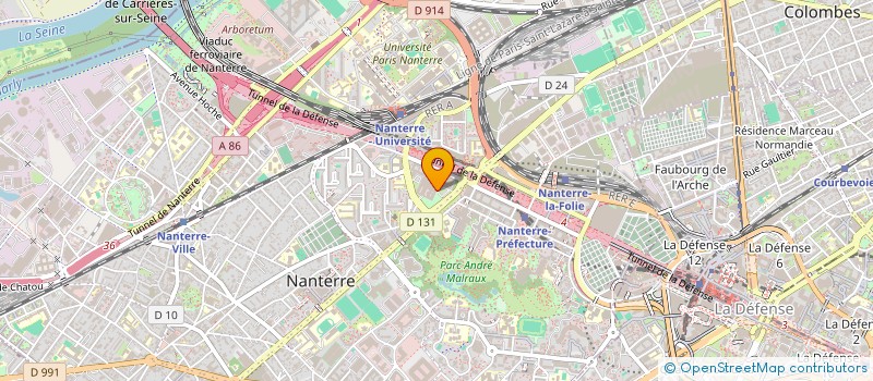 localisation de l'entreprise ASSOCIATION SPORTIVE ET CULTURELLE DES AGENTS DE LA FONCTION PUBLIQUE DES HAUTS DE SEINE à NANTERRE
