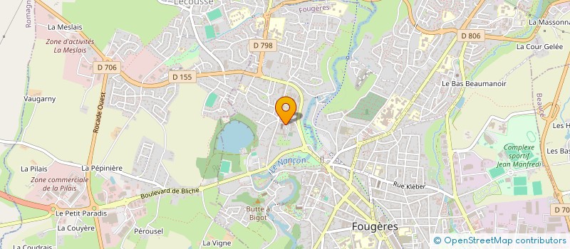 localisation de l'entreprise ASSOCIATION SPORTIVE JEAN BAPTISTE LE TAILLANDIER  FOUGERES