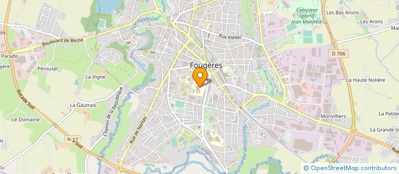 localisation de l'entreprise ASSOCIATION SPORTIVE LA CHESNARDIERE  FOUGERES