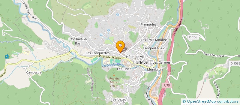 localisation de l'entreprise ASSOCIATION SPORTIVE LA VAGUE LADEVOISE à LODEVE