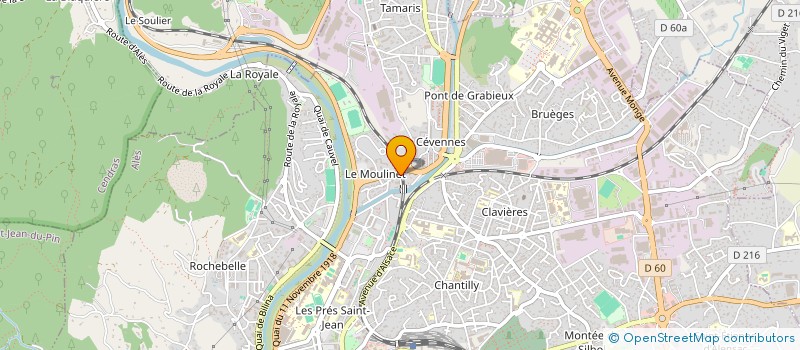 localisation de l'entreprise ASSOCIATION SPORTIVE LE MOULINET  ALES