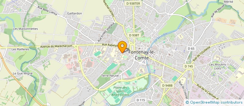localisation de l'entreprise ASSOCIATION SPORTIVE LES BLUETS DE FONTENAY LE COMTE à FONTENAY-LE-COMTE