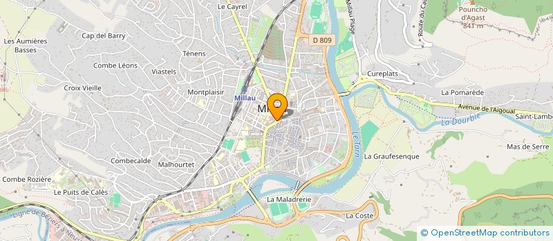 localisation de l'entreprise ASSOCIATION SPORTIVE LYCEE JEANNE D'ARC MILLAU  MILLAU