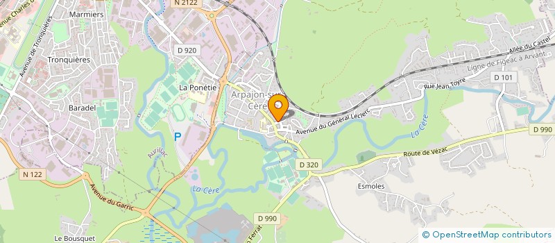 localisation de l'entreprise ASSOCIATION SPORTIVE MATIERE GOLF à ARPAJON-SUR-CERE
