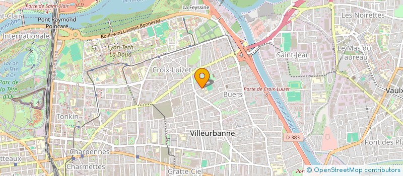 localisation de l'entreprise ASSOCIATION SPORTIVE SCOLAIRE CROIX LUIZET  VILLEURBANNE