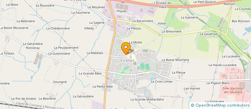 localisation de l'entreprise ASSOCIATION SPORTIVE SCOLAIRE D'ETRELLES  ETRELLES