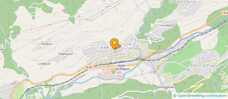 localisation de l'entreprise ASSOCIATION SPORTIVE SCOLAIRE DE L'ECOLE D'AIME  AIME-LA-PLAGNE