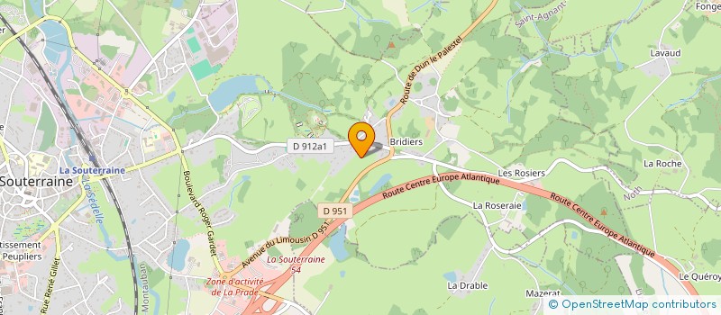 localisation de l'entreprise ASSOCIATION SPORTIVE SCOLAIRE DE LA ROSERAIE à LA SOUTERRAINE