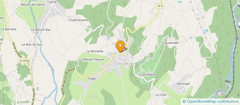 localisation de l'entreprise ASSOCIATION SPORTIVE SCOLAIRE DE VOUTEZAC CEYRAT LE SAILLANT  VOUTEZAC