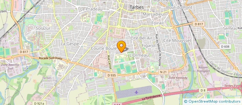 localisation de l'entreprise ASSOCIATION SPORTIVE SCOLAIRE DU LYCEE D ETAT MARIE CURIE LES CHARDONS  TARBES