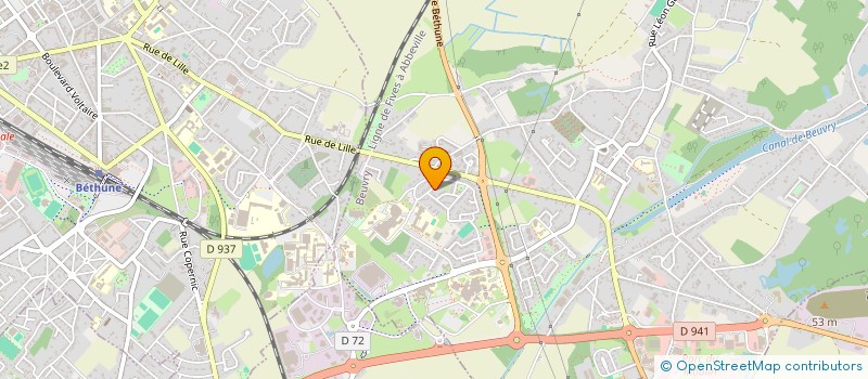 localisation de l'entreprise ASSOCIATION SPORTIVE SCOLAIRE DU LYCEE POLYVALENT HOTELIER DE BEUVRY  BEUVRY