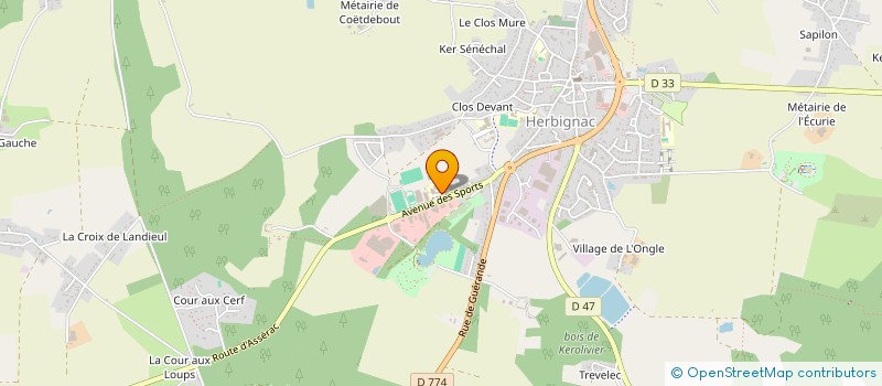 localisation de l'entreprise ASSOCIATION SPORTIVE SCOLAIRE JACQUES PREVERT à HERBIGNAC