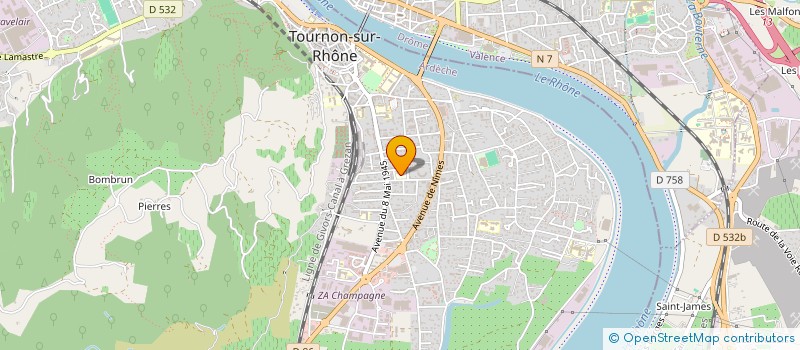 localisation de l'entreprise ASSOCIATION SPORTIVE SCOLAIRE USEP DE L'ECOLE PRIMAIRE SUD à TOURNON-SUR-RHONE