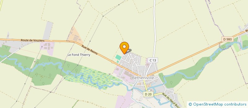 localisation de l'entreprise ASSOCIATION SPORTIVE TENNIS DE TABLE DES RIVES ET ENVIRONS DE LA SUIPPE  BETHENIVILLE