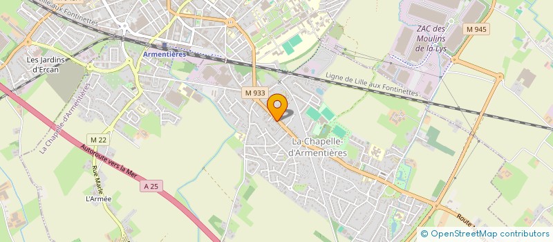 localisation de l'entreprise ASSOCIATION SPORTIVE TWIRLING CHAPELLOIS   LA CHAPELLE-D'ARMENTIERES