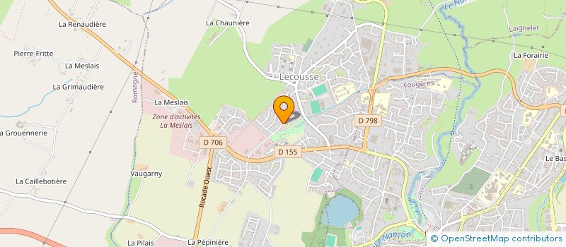 localisation de l'entreprise ASSOCIATION SPORTIVE UNION GENERALE SPORTIVE ENSEIGNEMENT LIBRE PRIMAIRE DE FOUGERES  LECOUSSE