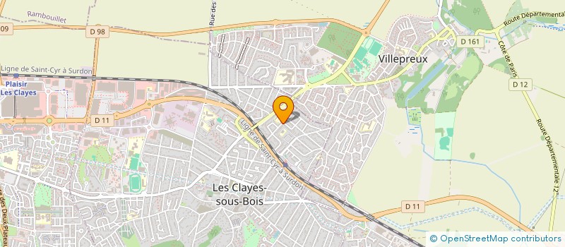 localisation de l'entreprise ASSOCIATION SPORTIVE USEP ECOLE PRIMAIRE MME RENE COTY LES CLAYES  LES CLAYES-SOUS-BOIS