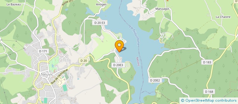 localisation de l'entreprise ASSOCIATION SPORTS NATURE DE LA HAUTE DORDOGNE  NEUVIC