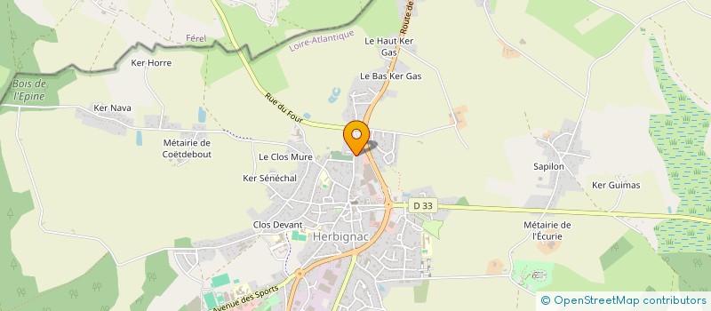 localisation de l'entreprise ASSOCIATION ST CYR FOOTBALL  HERBIGNAC