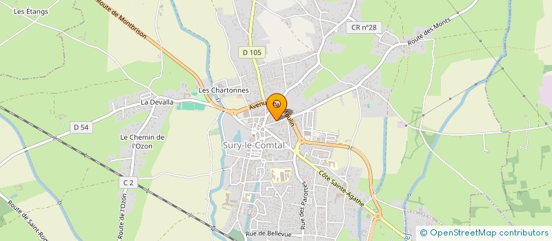 localisation de l'entreprise ASSOCIATION SURYQUOISE DE SAUVEGARDE DE L ENVIRONNEMENT ET DE LA NATURE  SURY-LE-COMTAL