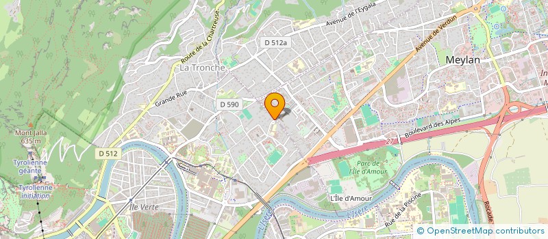 localisation de l'entreprise ASSOCIATION SYNDICALE DES COPROPRIETAIRES DU LOTISSEMENT DES HORTENSIAS  LA TRONCHE