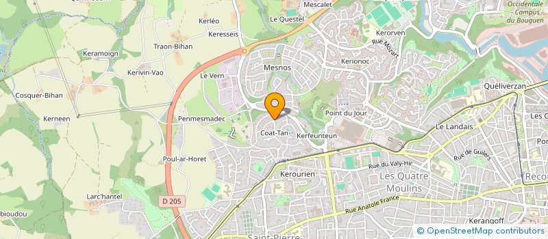 localisation de l'entreprise ASSOCIATION SYNDICALE DES PROPRIETAIRES DE LOGEMENTS DANS LA ZAC DE MENGUEN à BREST