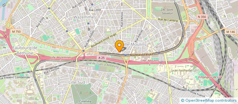 localisation de l'entreprise ASSOCIATION SYNDICALE LIBRE 87 CITE FAIDHERBE à LILLE