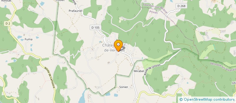 localisation de l'entreprise ASSOCIATION SYNDICALE LIBRE DE GESTION FORESTIERE DU PAYS DE VERNOUX  CHATEAUNEUF-DE-VERNOUX