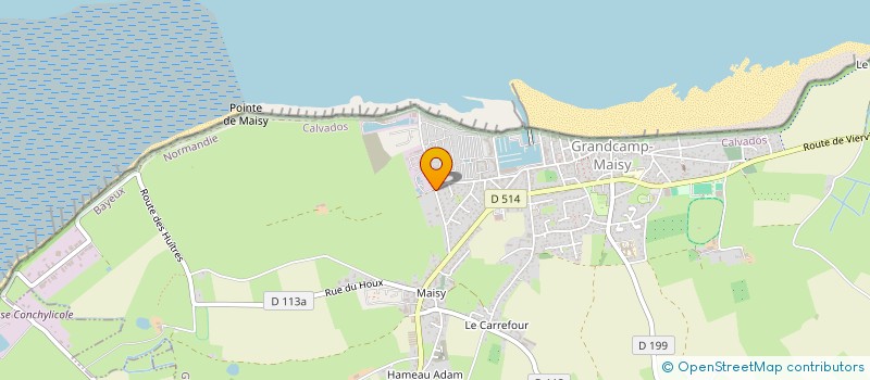 localisation de l'entreprise ASSOCIATION SYNDICALE LIBRE DU PARC RESIDENTIEL DE LOISIRS DU FORT SAMSON.  GRANDCAMP-MAISY