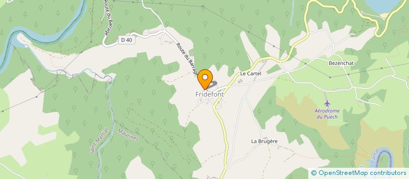localisation de l'entreprise ASSOCIATION SYNDICALE LIBRE FORESTIERE DE PRADAL, DES BOIS DES PAYSANS ET DES ROCHES à FRIDEFONT