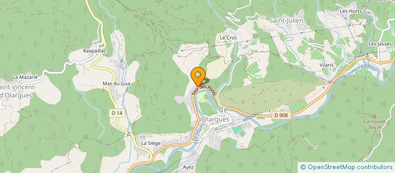 localisation de l'entreprise ASSOCIATION SYNERGO  OLARGUES