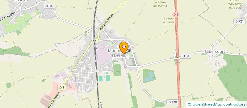 localisation de l'entreprise ASSOCIATION TENNIS CLUB MONTESCOURT-JUSSY-FLAVY  JUSSY