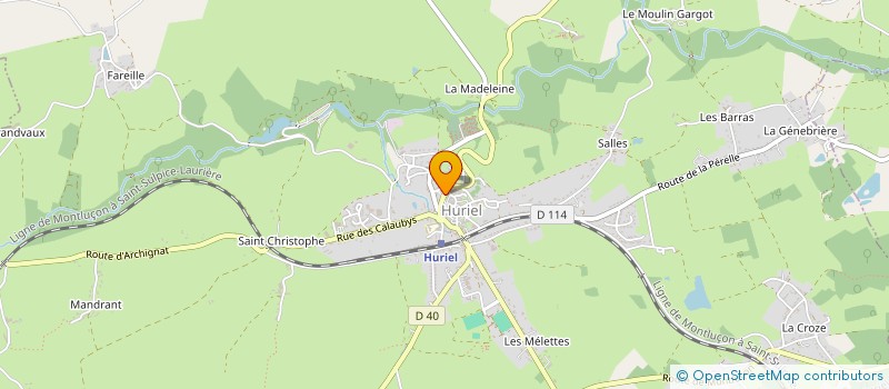 localisation de l'entreprise ASSOCIATION TOURISME EN PAYS D' HURIEL  HURIEL