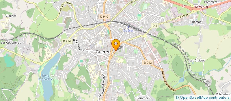localisation de l'entreprise ASSOCIATION TUTELAIRE DES MAJEURS PROTEGES DE LA CREUSE à GUERET