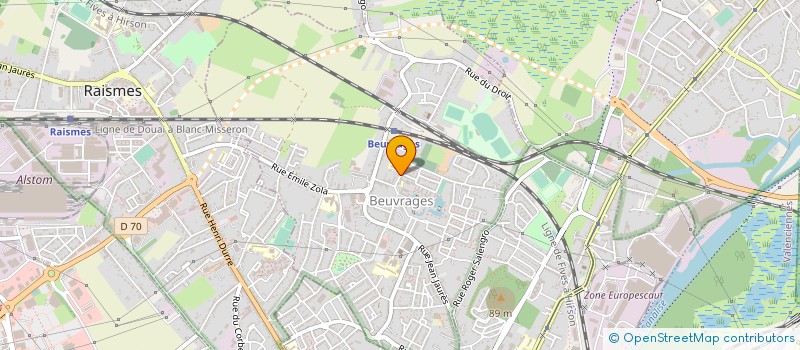 localisation de l'entreprise ASSOCIATION USEP DES ECOLES JULES FERRY ET JOLIOT CURIE DE BEUVRAGES  BEUVRAGES