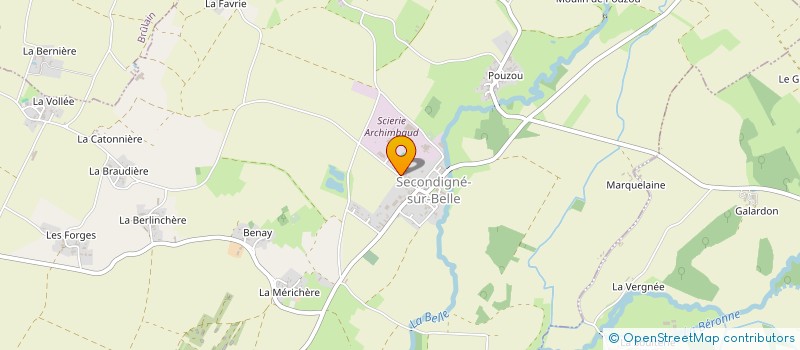 localisation de l'entreprise ASSOCIATION USEP DU RPI LES FOSSES, SECONDIGNE SUR BELLE ET SELIGNE  SECONDIGNE-SUR-BELLE