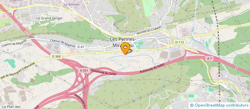 localisation de l'entreprise ASSOCIATION VALLEE DU MERLANCON RN 368  LES PENNES-MIRABEAU
