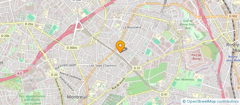 localisation de l'entreprise ASSOCIATION VIVRE ENSEMBLE PAR L'EDUCATION ET AVEC LES CITOYENS à MONTREUIL