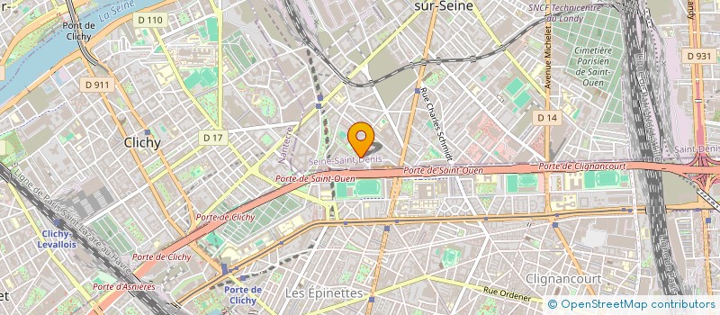localisation de l'entreprise ASSOCIATION VOYAGES ET EVENEMENTS SPORTIFS SUR SAINT OUEN à SAINT-OUEN-SUR-SEINE