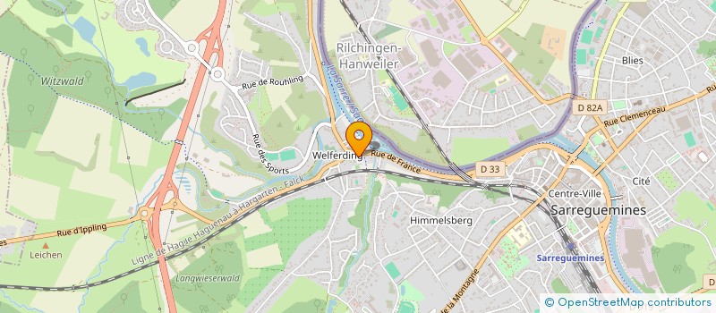 localisation de l'entreprise ASSOCIATION WELFERDINGEOISE DES AMIS DE L'HISTOIRE ET DE L'ARCHEOLOGIE AWAHA  SARREGUEMINES