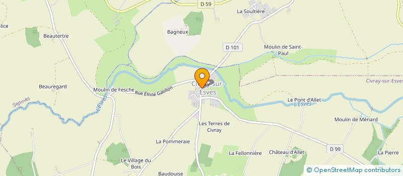 localisation de l'entreprise ASST CROSS TRAINING  CIVRAY-SUR-ESVES