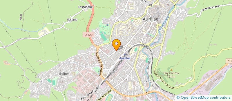 localisation de l'entreprise ASSURANCE GRAMONT à AURILLAC