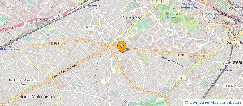 localisation de l'entreprise ASSURANCES COURTAGES CONSTRUCTIONS 'A.C.C.'  NANTERRE