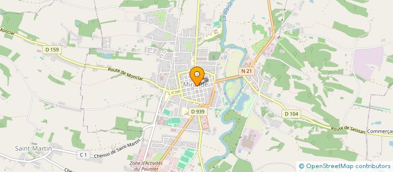 localisation de l'entreprise ASTARAC CHAUSSURES à MIRANDE