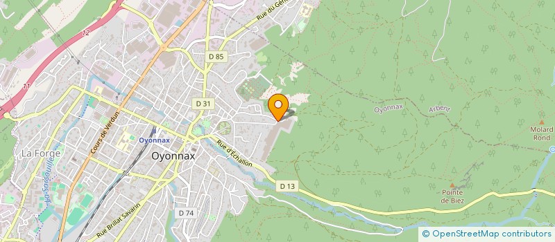 localisation de l'entreprise ASTELIA à OYONNAX