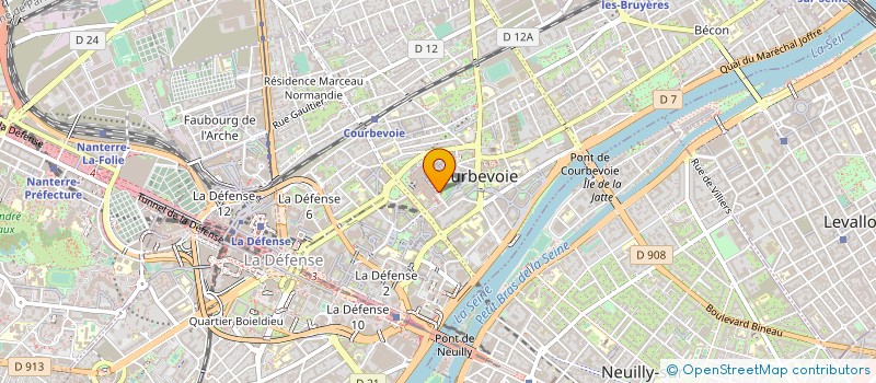 localisation de l'entreprise ASTER à COURBEVOIE