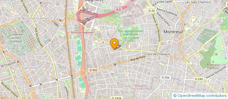 localisation de l'entreprise ASTI à BAGNOLET