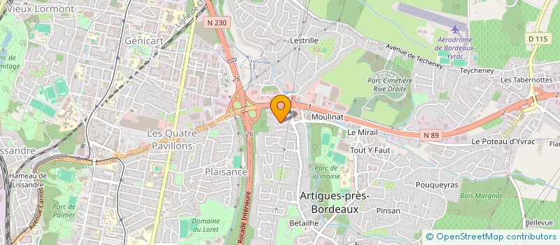 localisation de l'entreprise ASTOVE 2  ARTIGUES-PRES-BORDEAUX